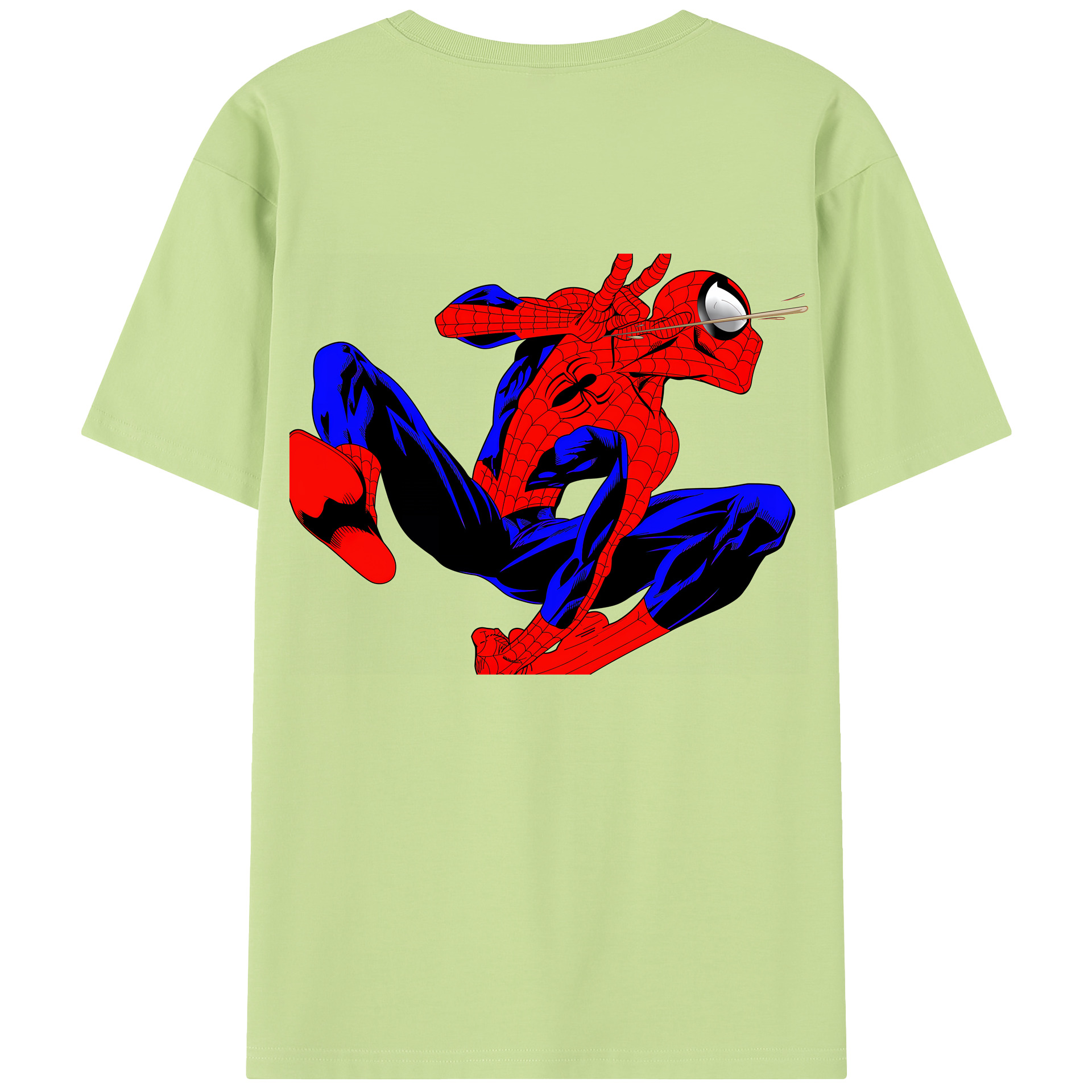 （画像用） Spider Man スパイダーマン 綿100％半袖Tシャツ（背面プリント）